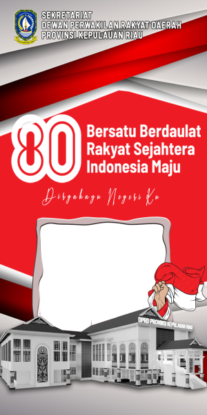 Twibbon HUT RI ke-80 Setwanprov - merah